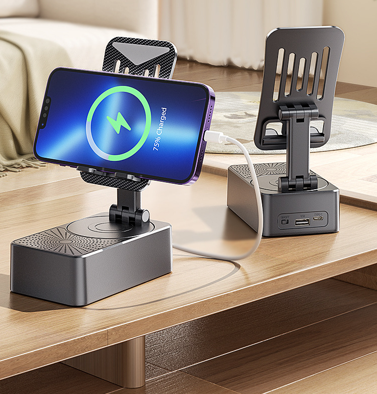 Mobile phone holder bluetooth speaker