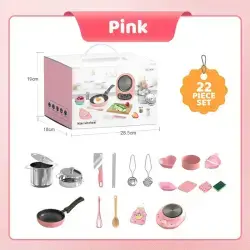 22PC Mini Cooking Kitchen Toys Kit (pink)