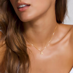 Gold-plated letter necklace
