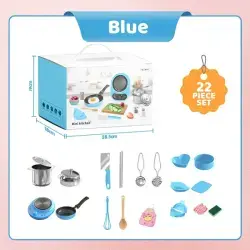 22PC Mini Cooking Kitchen Toys Kit Blue